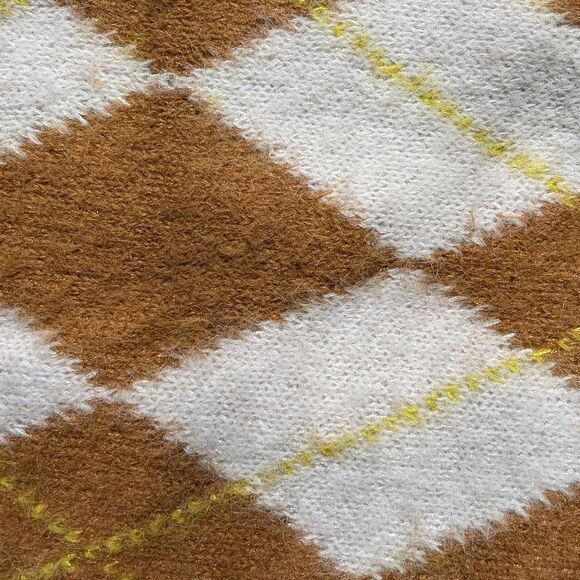 Free People Oversized Argyle V-Neck Sweater Vest Size S - Picture 12 of 13